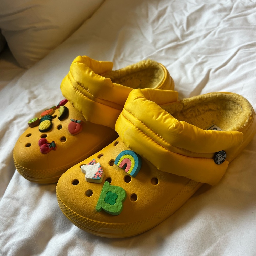 Yellow Crocs with Lucky Charms Jibbitz